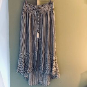 Flowy Boho Striped Midi Skirt